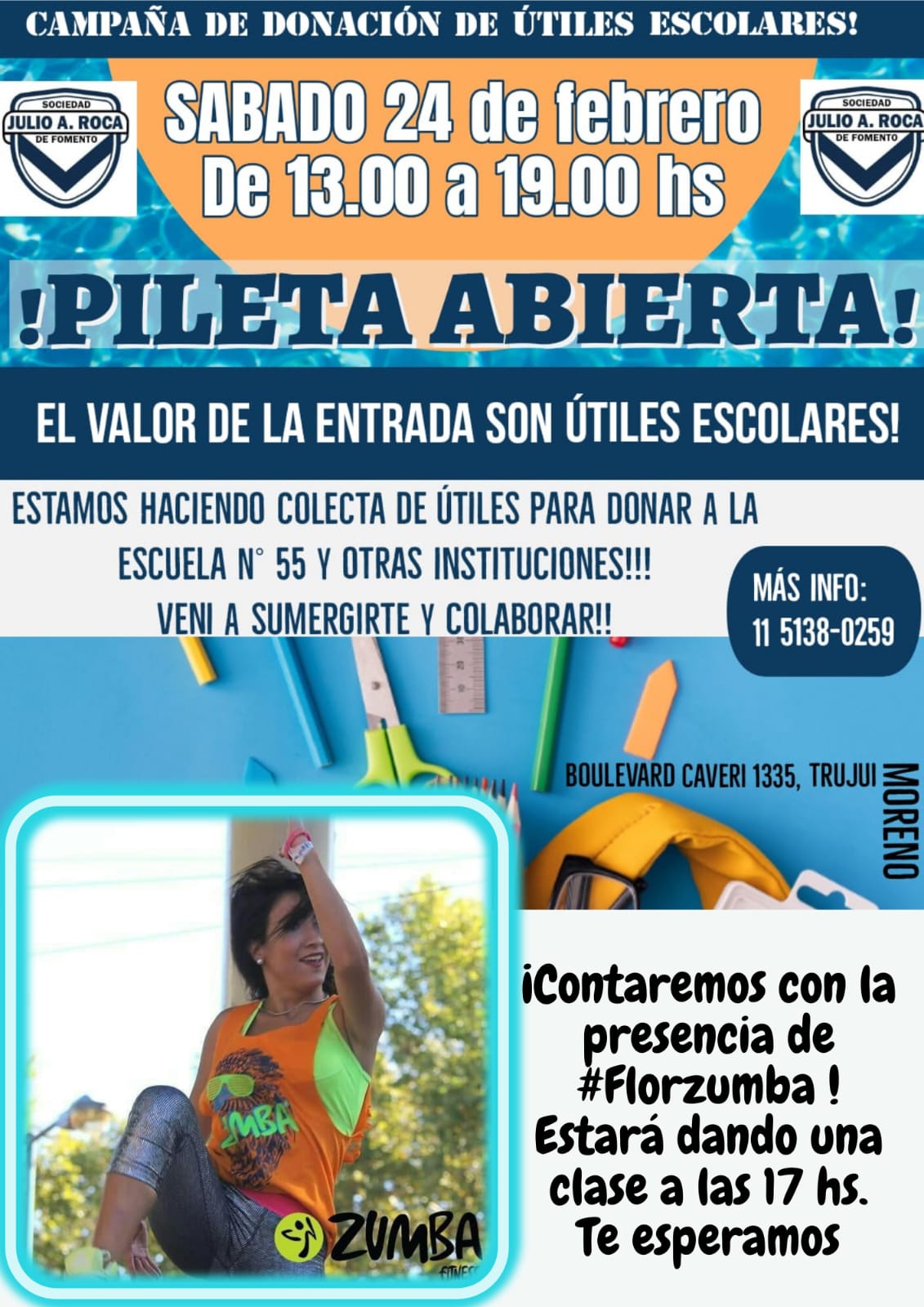 La Sociedad de Fomento Julio. A. Roca lanza campaña de donación de útiles escolares